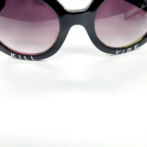 DON'T KILL MY VIBE Phrase Round Frame & Oversized Square Frame Sunglasses Bundle - Picture 8 of 10